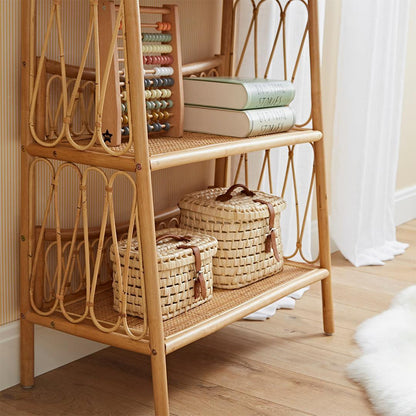 CuddleCo Aria 3 Tier Rattan Shelving Unit - Natural
