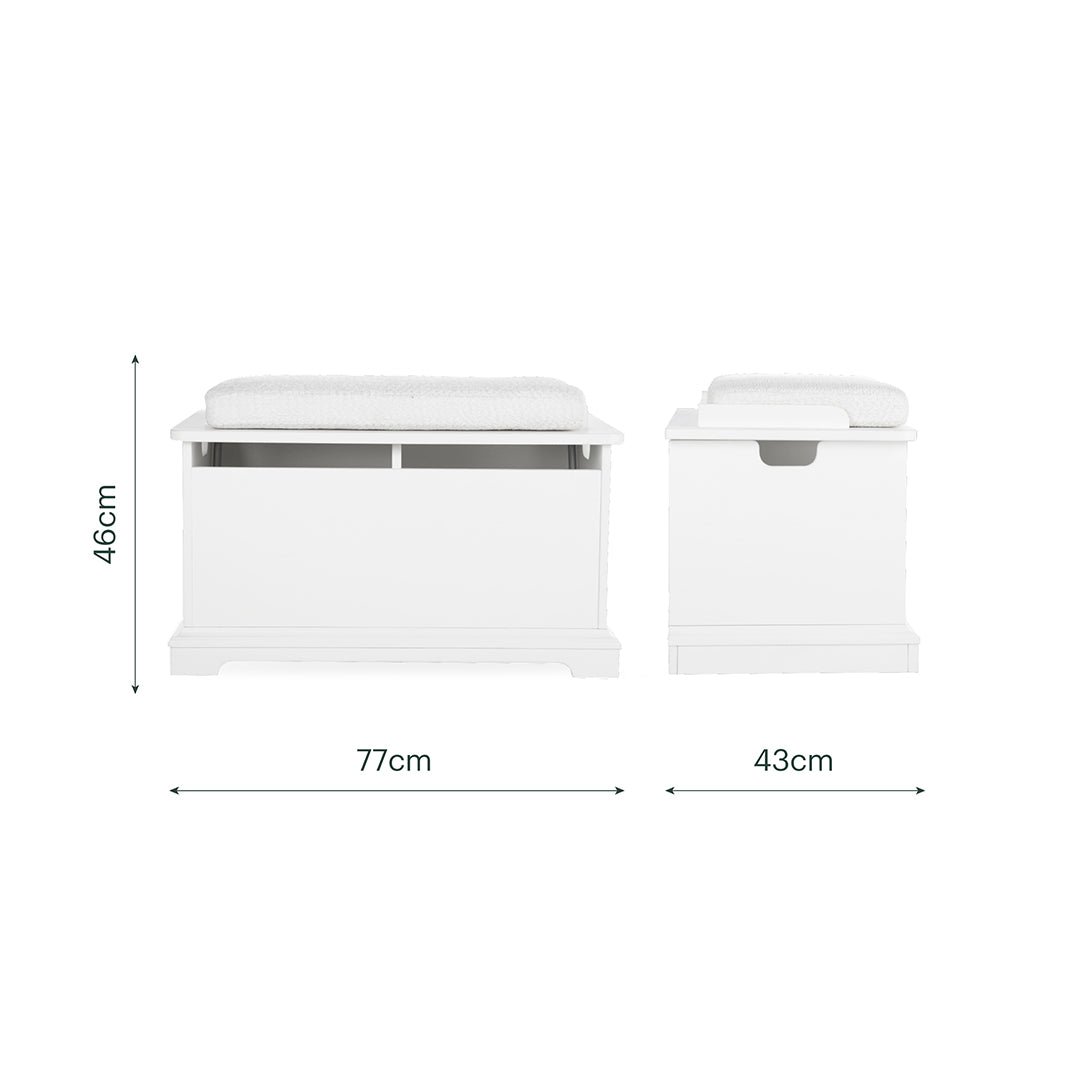 CuddleCo Storage Box & Cushion - White