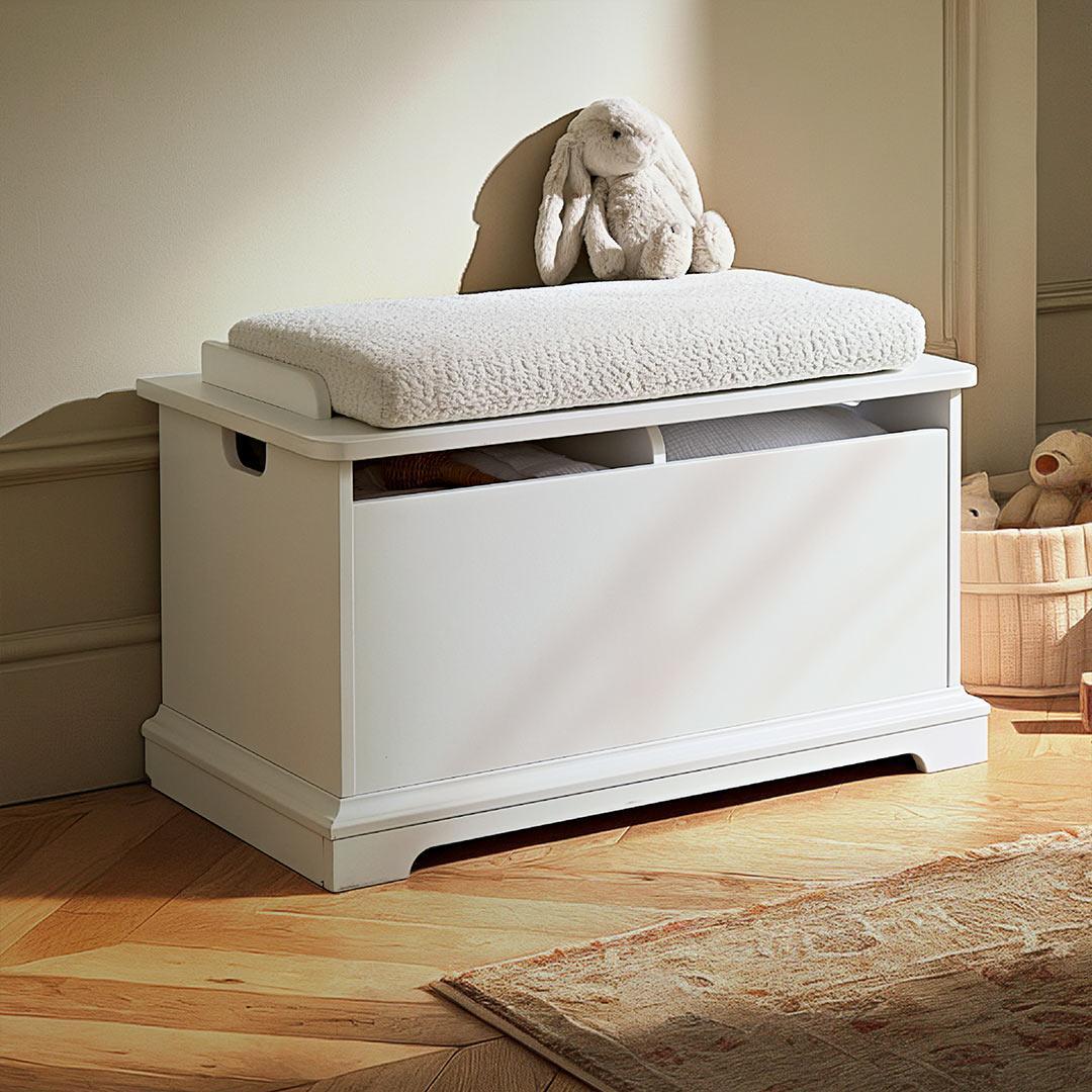 CuddleCo Storage Box & Cushion - White