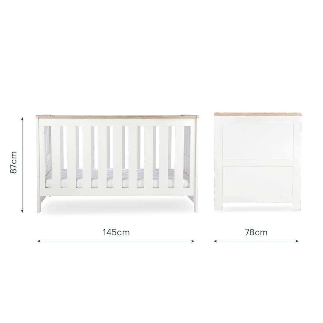 CuddleCo Burford Cot Bed - White/Oak
