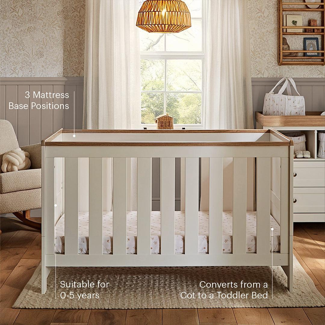 CuddleCo Burford Cot Bed - White/Oak