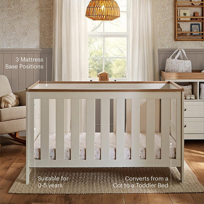 CuddleCo Burford Cot Bed - White/Oak