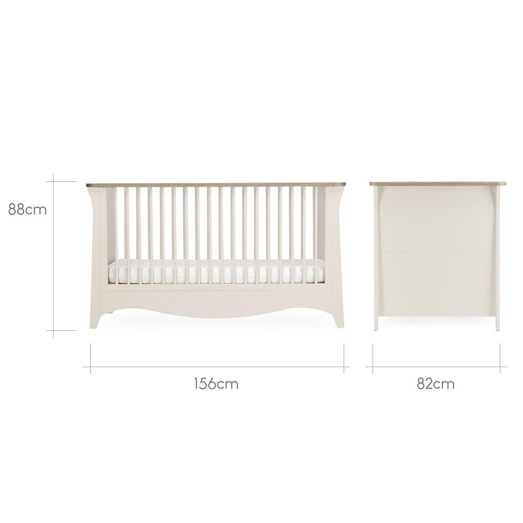 CuddleCo Clara 2 Piece Set 3-Drawer Dresser + Cot Bed  - Cashmere