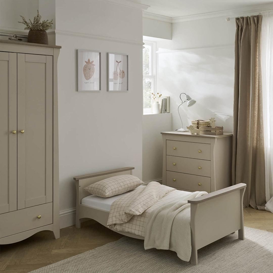CuddleCo Clara 2 Piece Set 3-Drawer Dresser + Cot Bed  - Cashmere