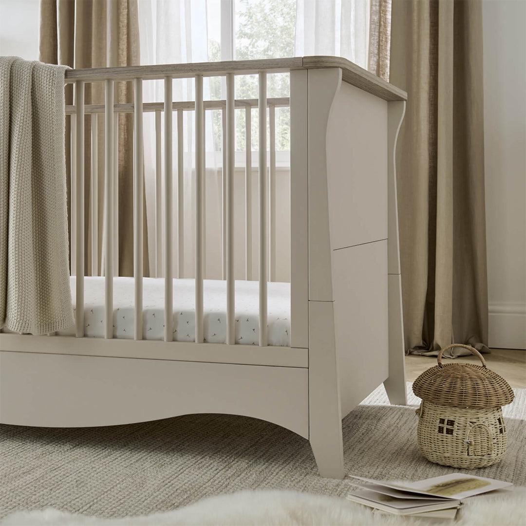 CuddleCo Clara 3 Piece Set Drawer Dresser Cot Bed + Wardrobe - Cashmere
