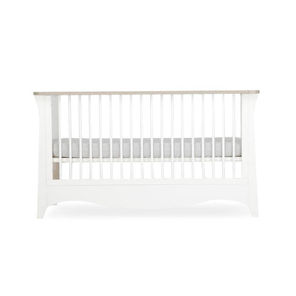 CuddleCo Clara 3 Piece Set 3-Drawer Dresser Cot Bed + Wardrobe - White/Ash