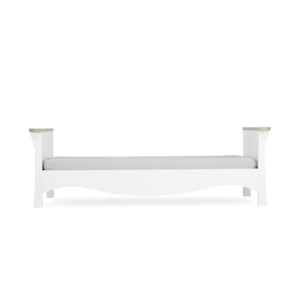 CuddleCo Clara 3 Piece Set 3-Drawer Dresser Cot Bed + Wardrobe - White/Ash