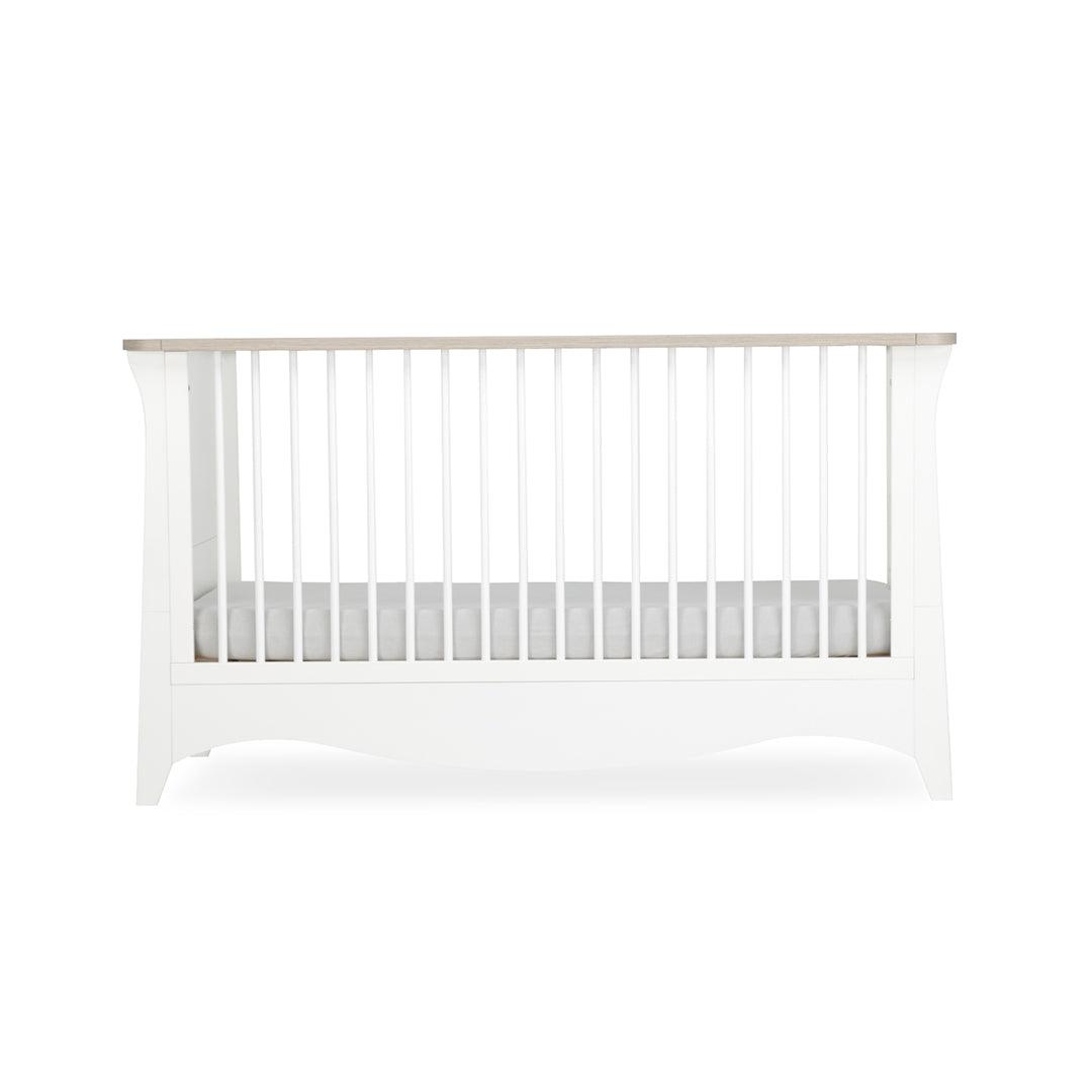 CuddleCo Clara 3 Piece Set 3-Drawer Dresser Cot Bed + Wardrobe - White/Ash