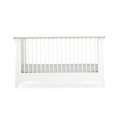 CuddleCo Clara 3 Piece Set 3-Drawer Dresser Cot Bed + Wardrobe - White/Ash