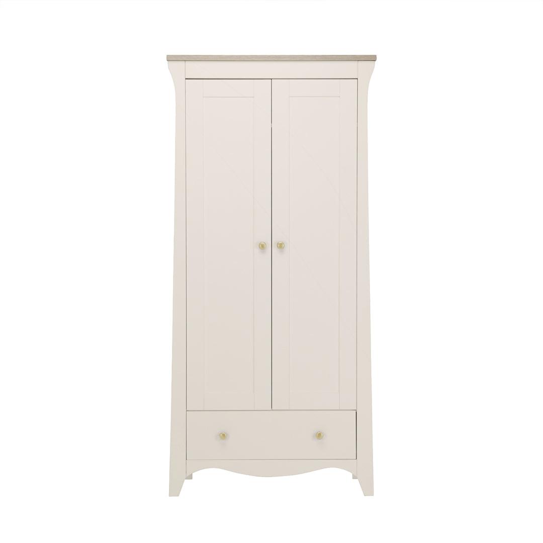 CuddleCo Clara 3 Piece Set Drawer Dresser Cot Bed + Wardrobe - Cashmere