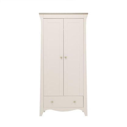 CuddleCo Clara 3 Piece Set Drawer Dresser Cot Bed + Wardrobe - Cashmere
