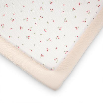 CuddleCo Cot Bed Sheets 2pk - Ditsy Cherry