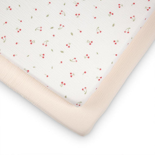 CuddleCo Cot Bed Sheets 2pk - Ditsy Cherry
