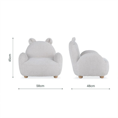 CuddleCo Bear Kids Chair - Boucle Mushroom