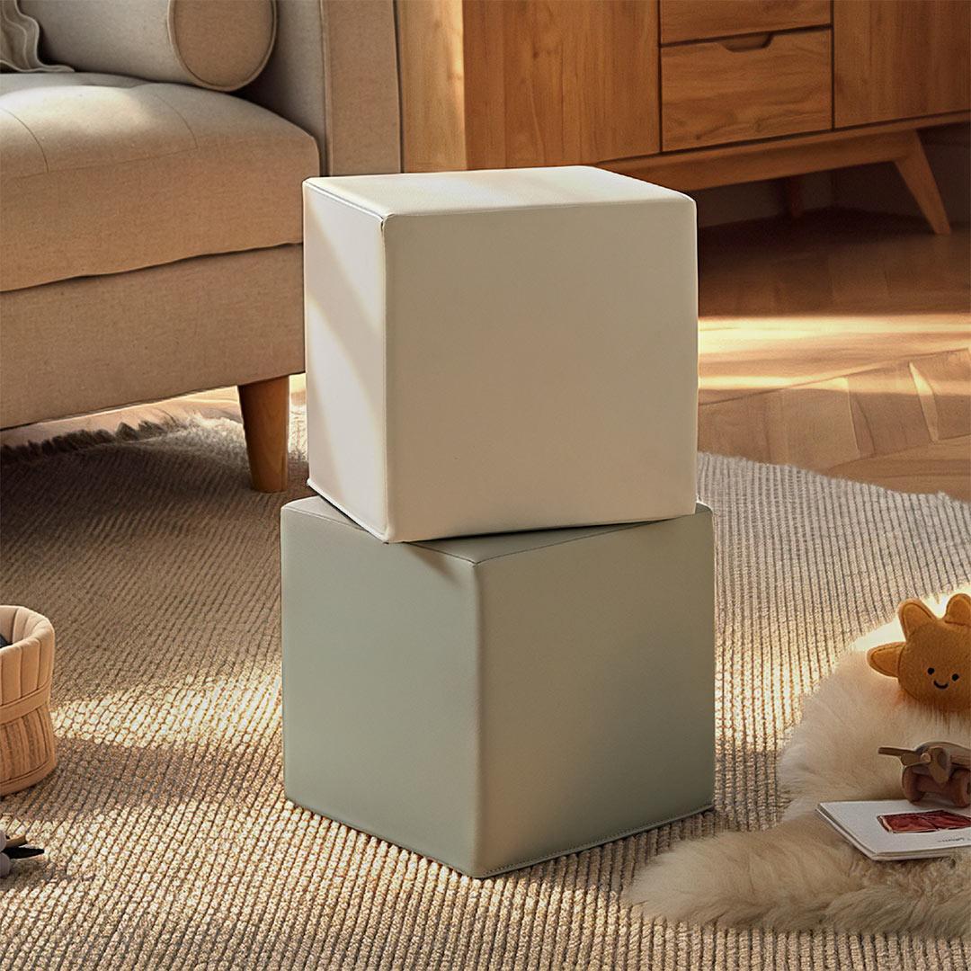 CuddleCo Soft Play Cubes 2pc - Sea Salt/Pebble