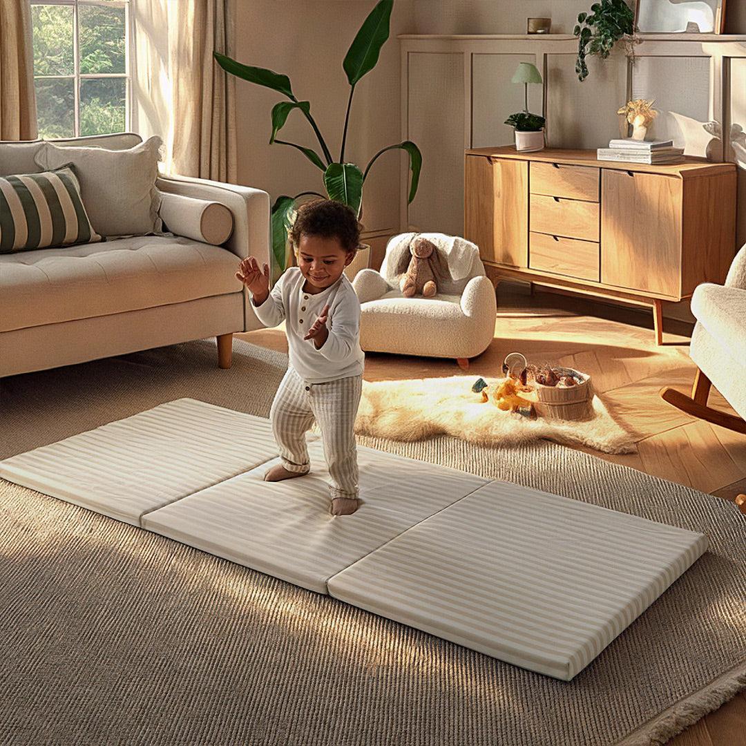 CuddleCo Tumble Play Mat 180 x 75cm - Cookie Stripe