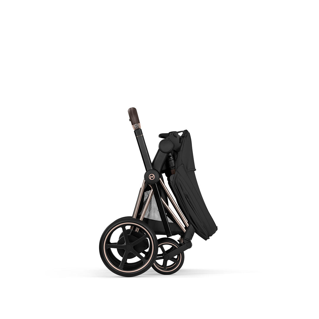 CYBEX e-PRIAM Pushchair & Fold Cot - Comfort - Sepia Black/Rose Gold
