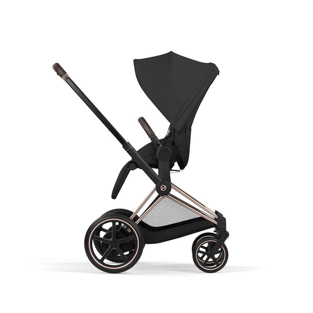 CYBEX e-PRIAM Pushchair & Fold Cot - Comfort - Sepia Black/Rose Gold