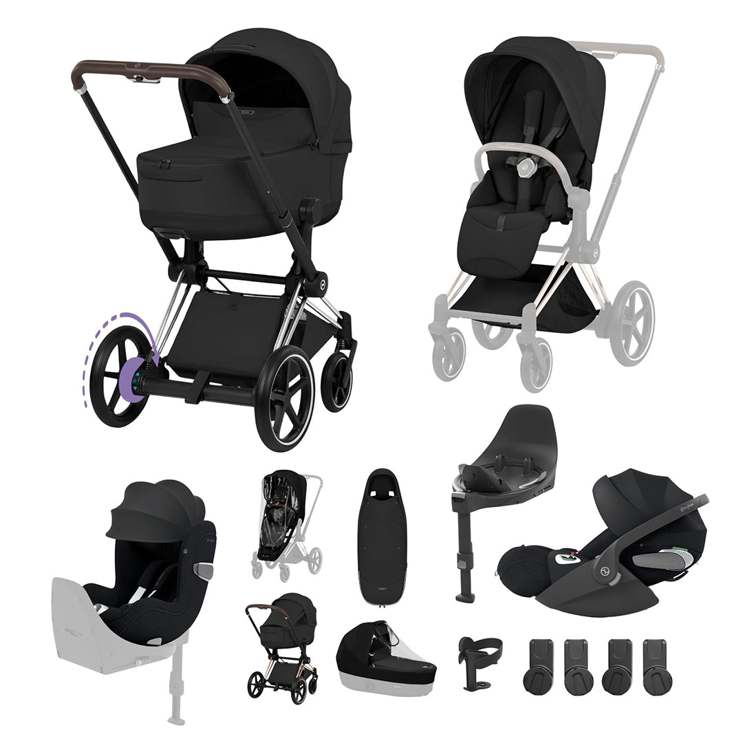 CYBEX e-PRIAM Fold Cot Newborn to Toddler Travel System Bundle - Style