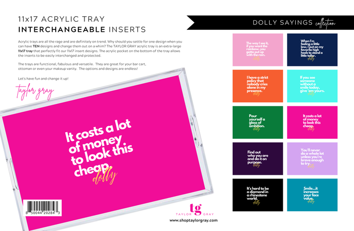 Dolly Sayings Acrylic Tray Inserts Set