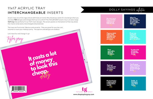 Dolly Sayings Acrylic Tray Inserts Set
