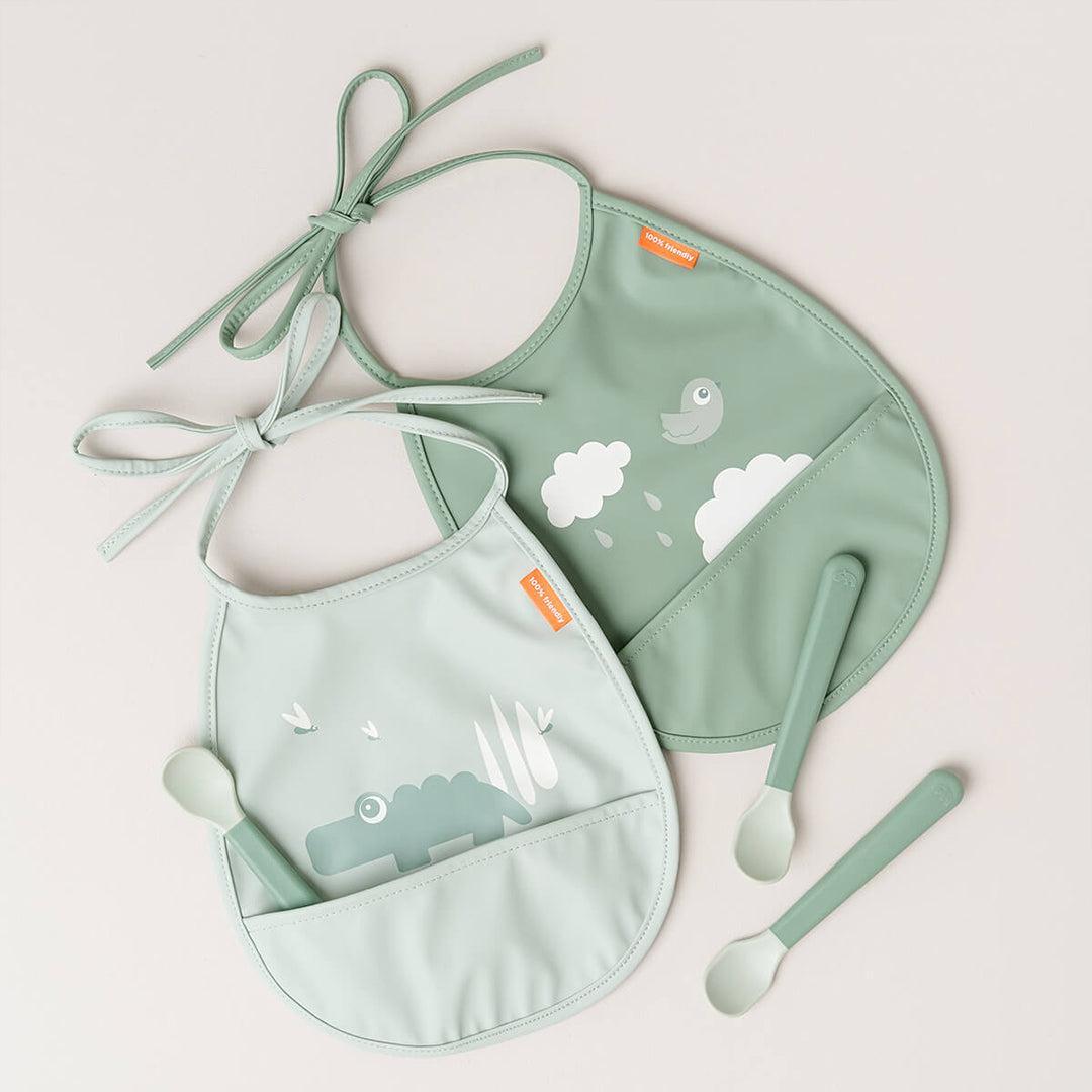 Done By Deer Foodie Easy-Grip Baby Spoon 3 Pack - Green