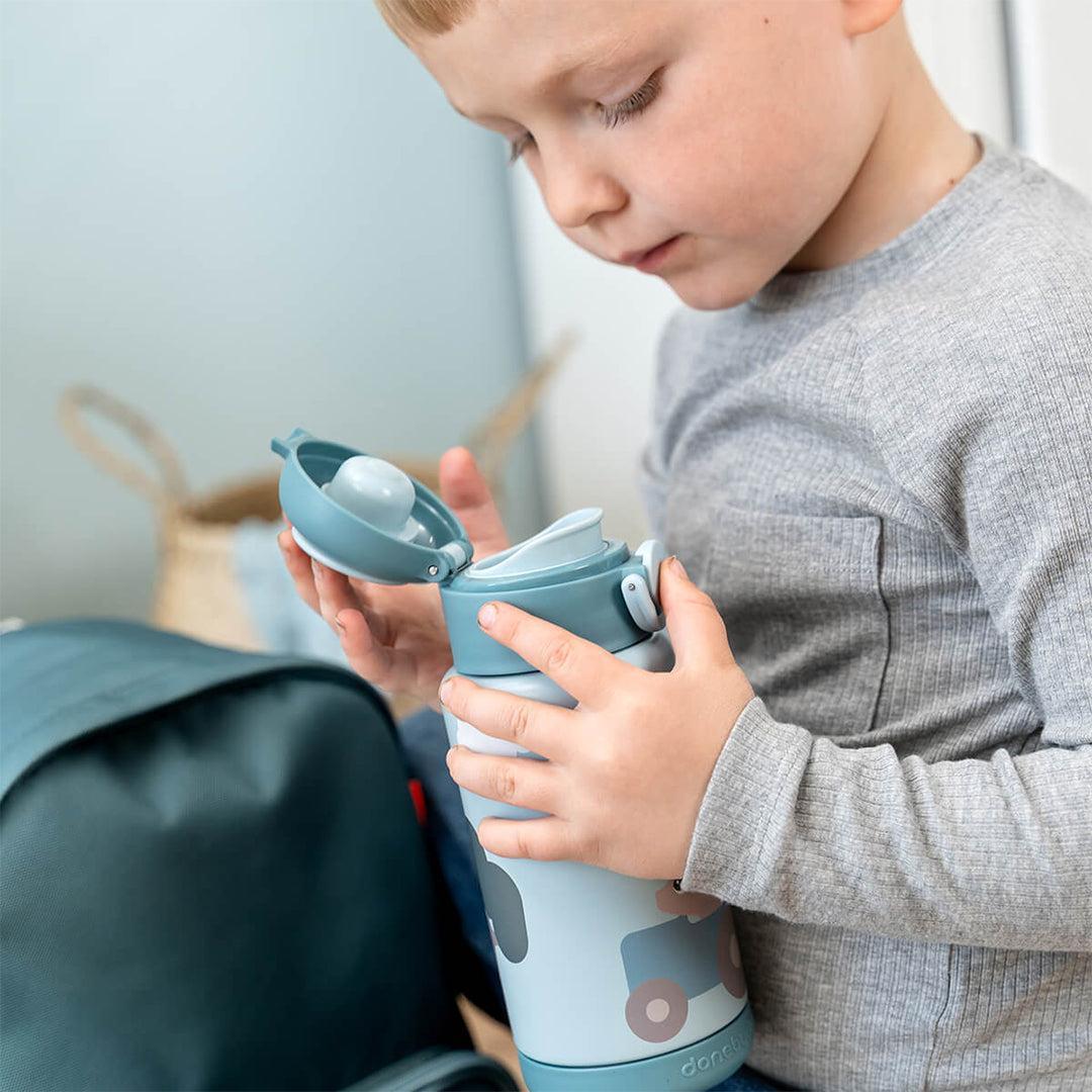 Done by Deer Insulated Bottle - Tiny Farm Blue