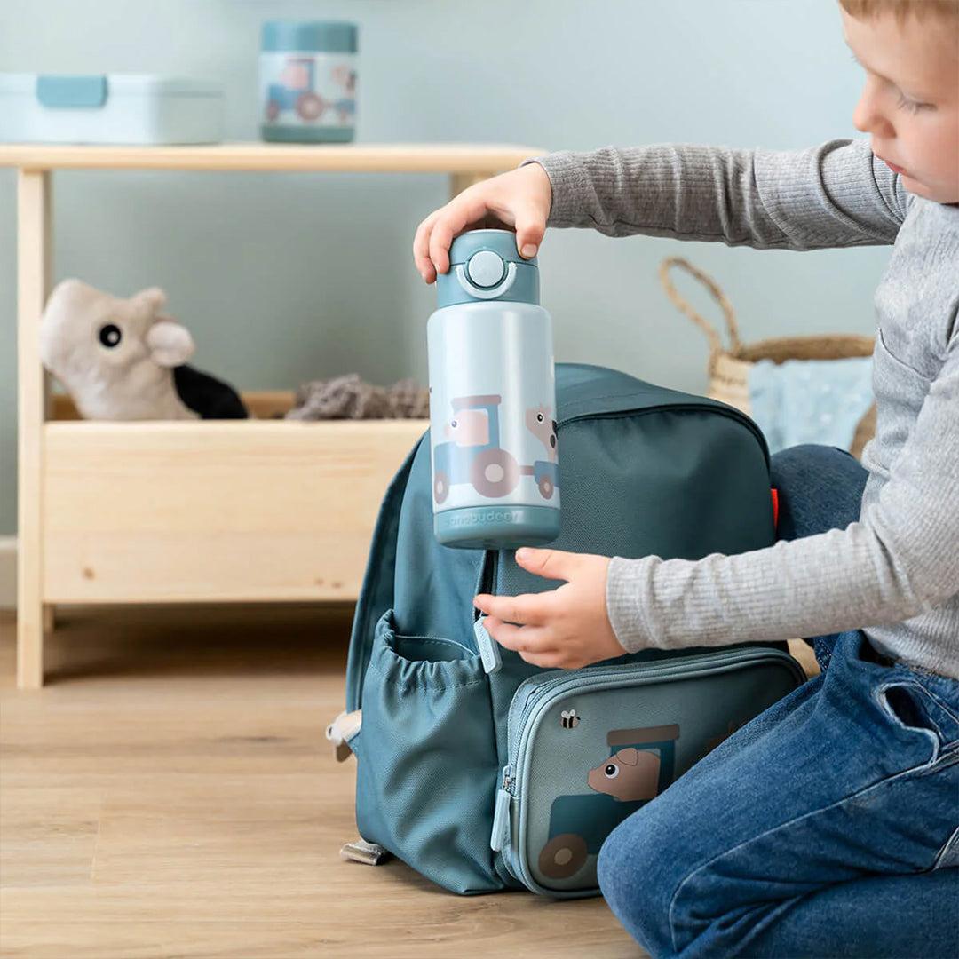 Done by Deer Insulated Bottle - Tiny Farm Blue