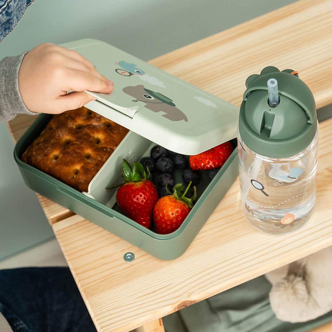 Done by Deer Lunch Box With Divider - Tiny Trails Green