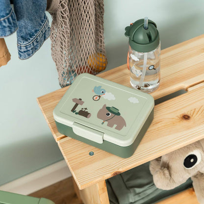 Done by Deer Lunch Box With Divider - Tiny Trails Green