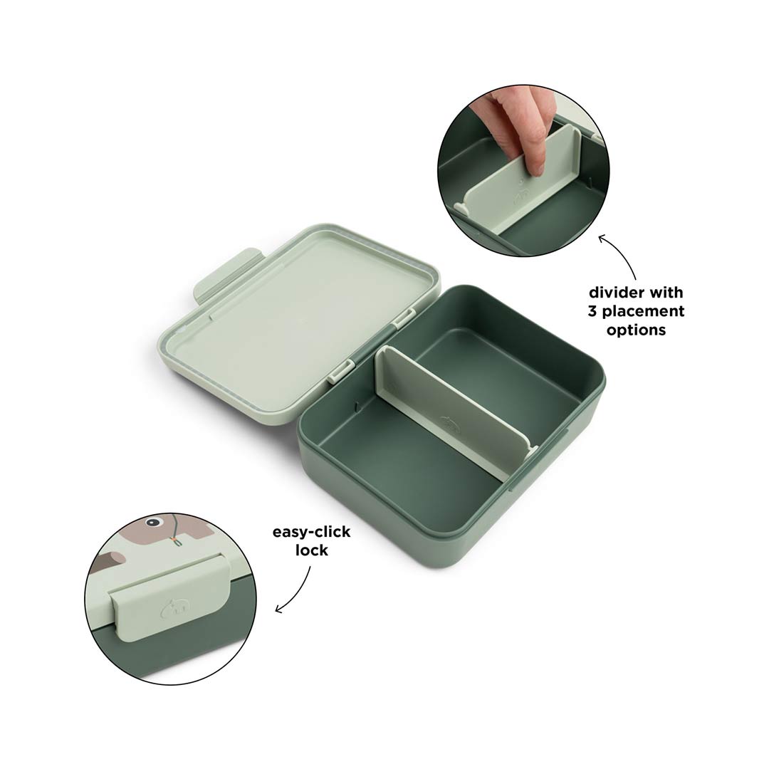 Done by Deer Lunch Box With Divider - Tiny Trails Green
