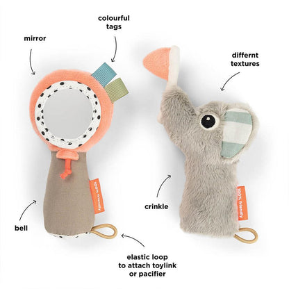 Done by Deer Sensory Rattle Mirror Set - Celebration Mix