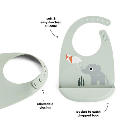 Done by Deer Silicone Bib - Playground Green