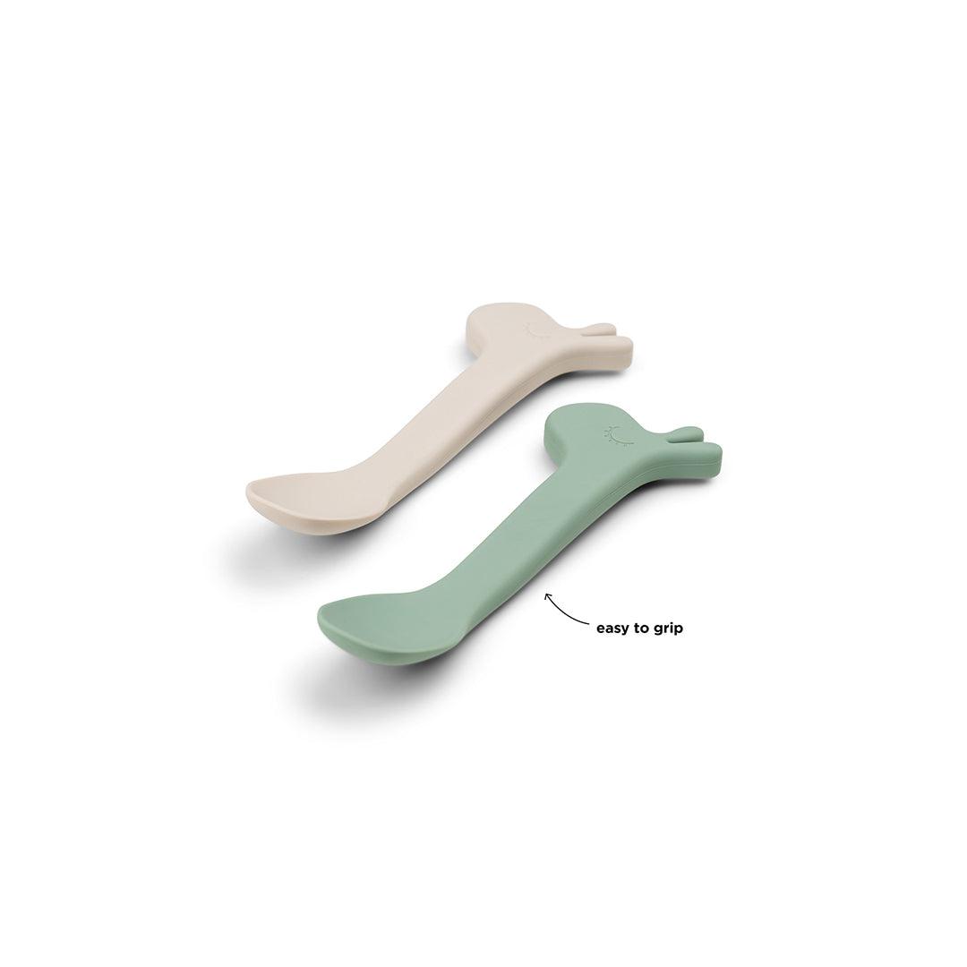 Done by Deer Silicone Spoon - 2 Pack - Green - Lalee