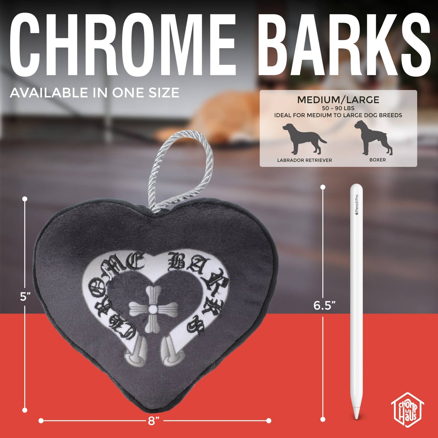 Chomp Haus - Chrome Barks – Plush Squeaky Designer Dog Toy