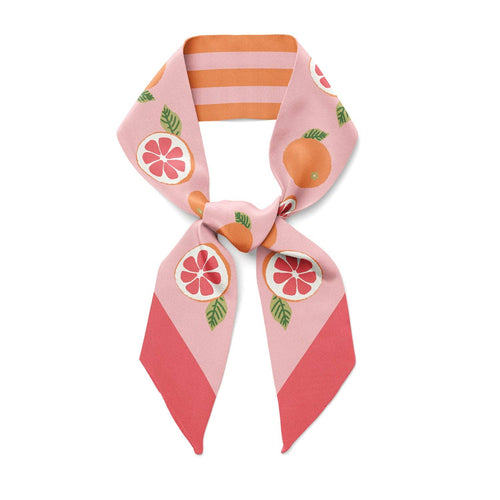CALIFORNIA POMELO -  Twilly Ribbon Silk Scarf