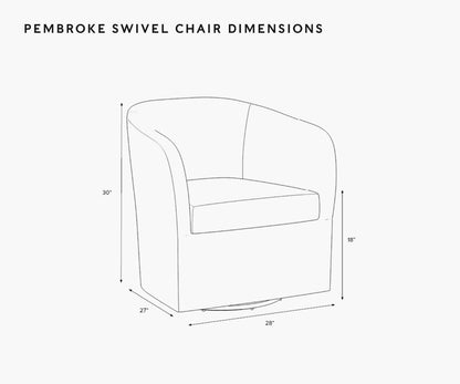 Pembroke Swivel Chair - Strawberry Fields