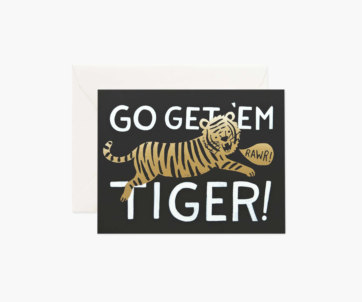 Go Get 'Em Tiger Encouragement Card - Single Card