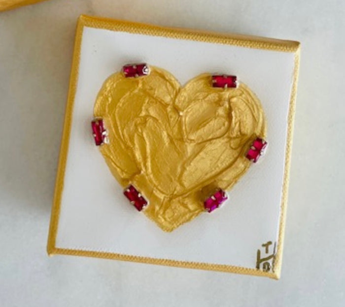Gemstones Heart Canvas
