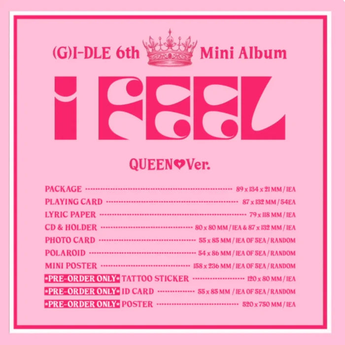 (G)I-DLE - I FEEL 6th Mini Album (You Can Choose Ver)