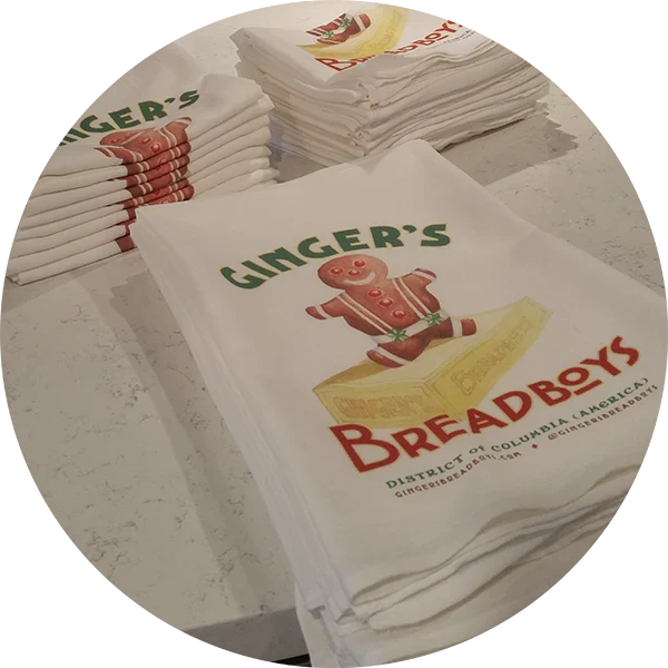 Ginger's Breadboys Tea Towel