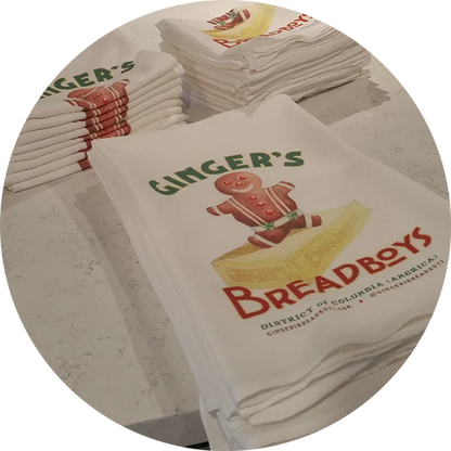 Ginger's Breadboys Tea Towel