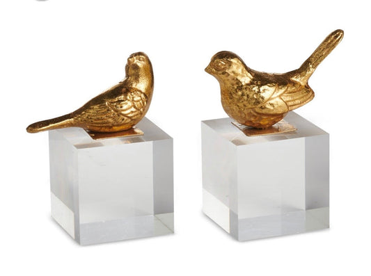 Gold Bird on Acrylic Block