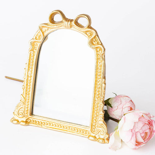 Gold Ribbon Table Mirror