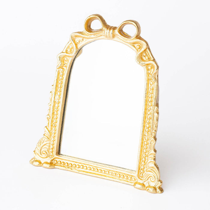 Gold Ribbon Table Mirror