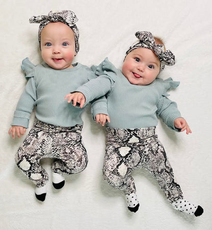 Grey Snake Print Headbands