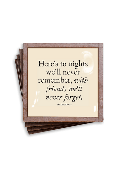 Here's to Nights Copper & Glass Coasters