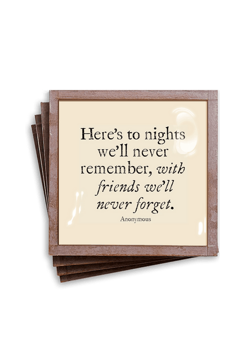 Here's to Nights Copper & Glass Coasters