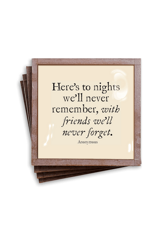Here's to Nights Copper & Glass Coasters