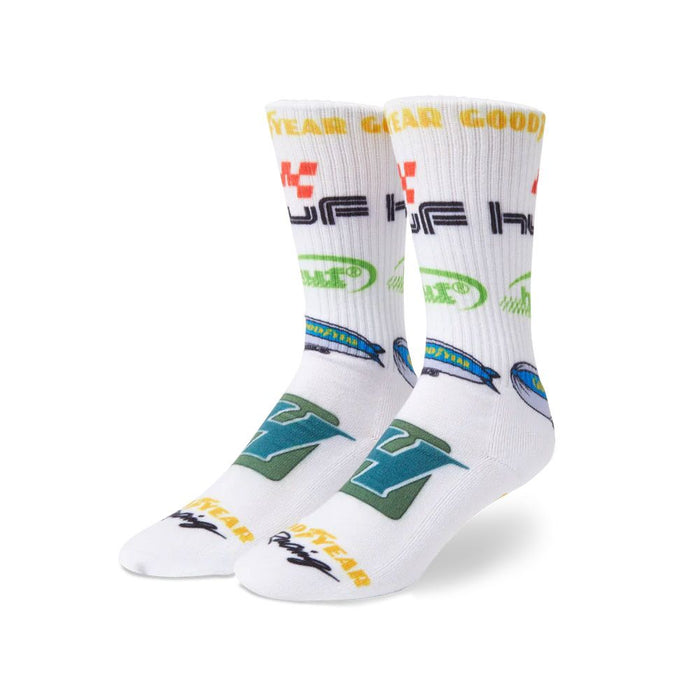 Huf - Podium Crew Socks (White)